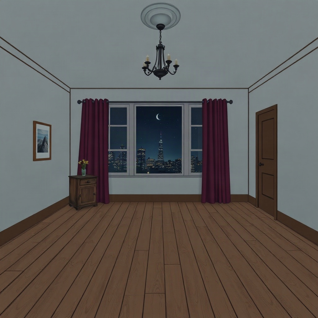 Chapter cover of an empty room in the long night